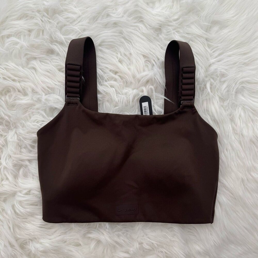 Nike Skims Wide Strap Sports Bra Dark Sepia Size 32D